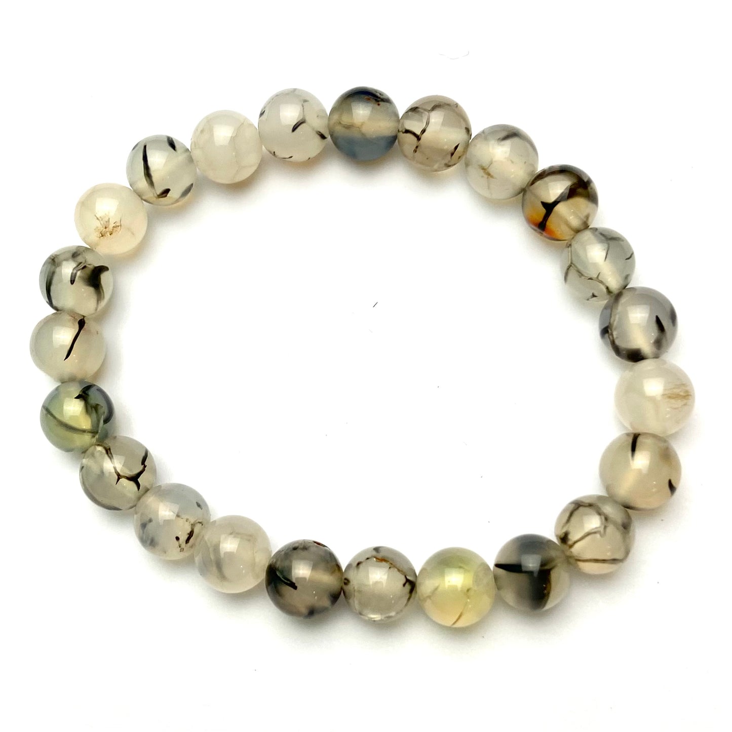 Dragon Vein Agate - Crystal Bead Bracelet