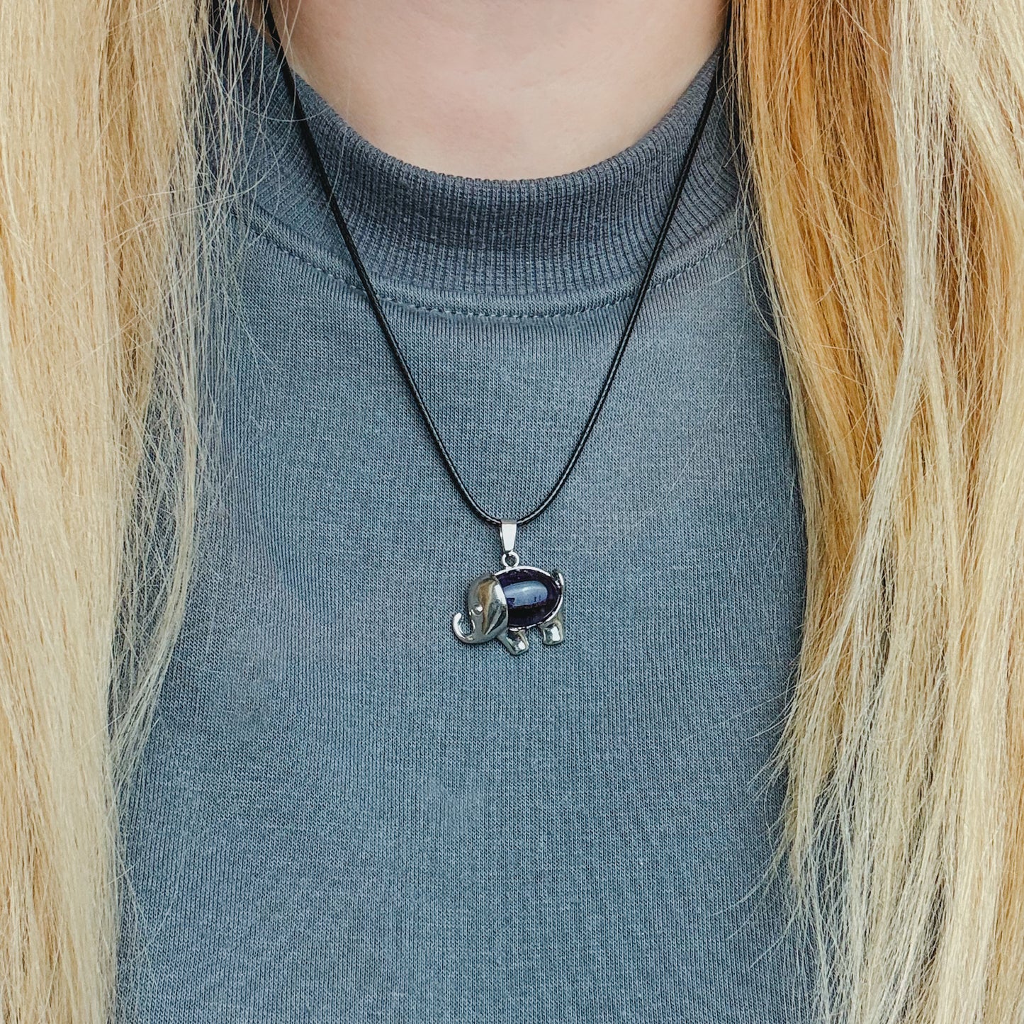 Elephant Necklace - Amethyst