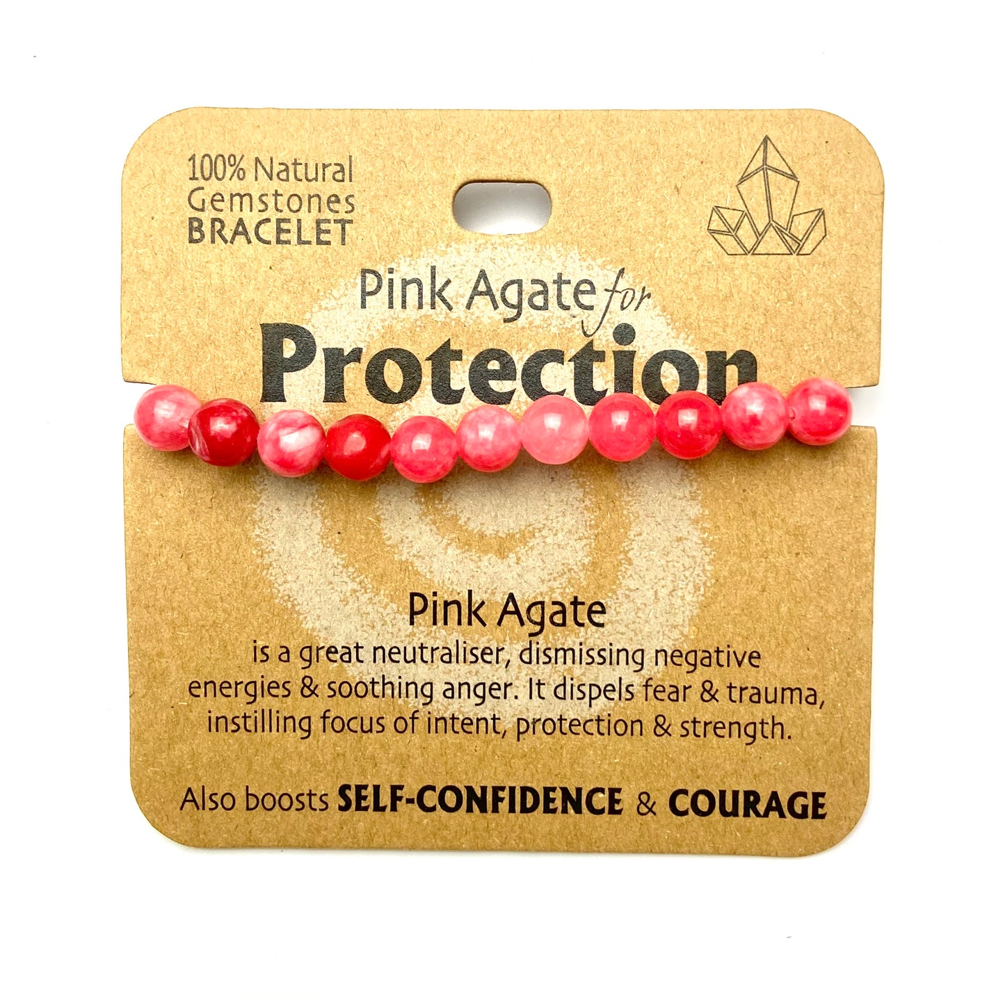 Pink Agate for Protection - Beaded Bracelet
