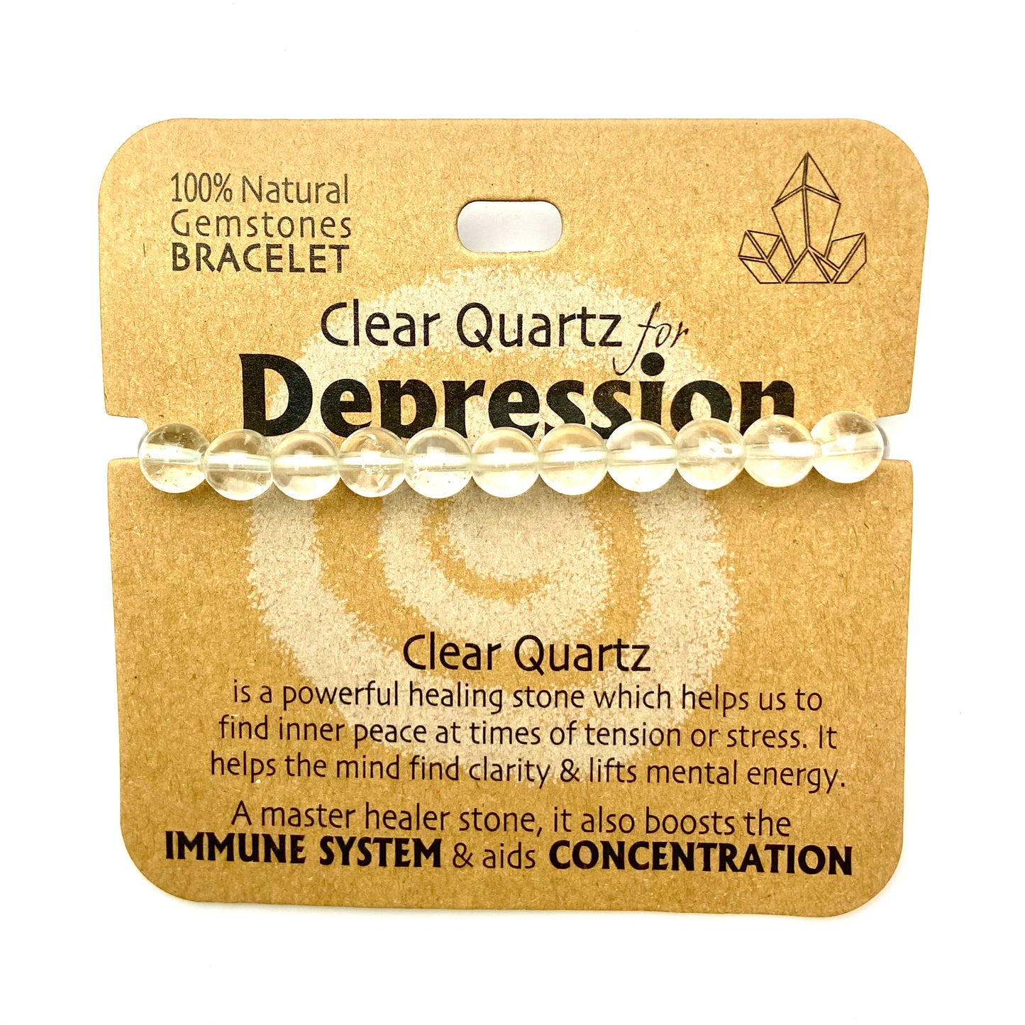 Clear Quartz for Depression - Beaded Bracelet
