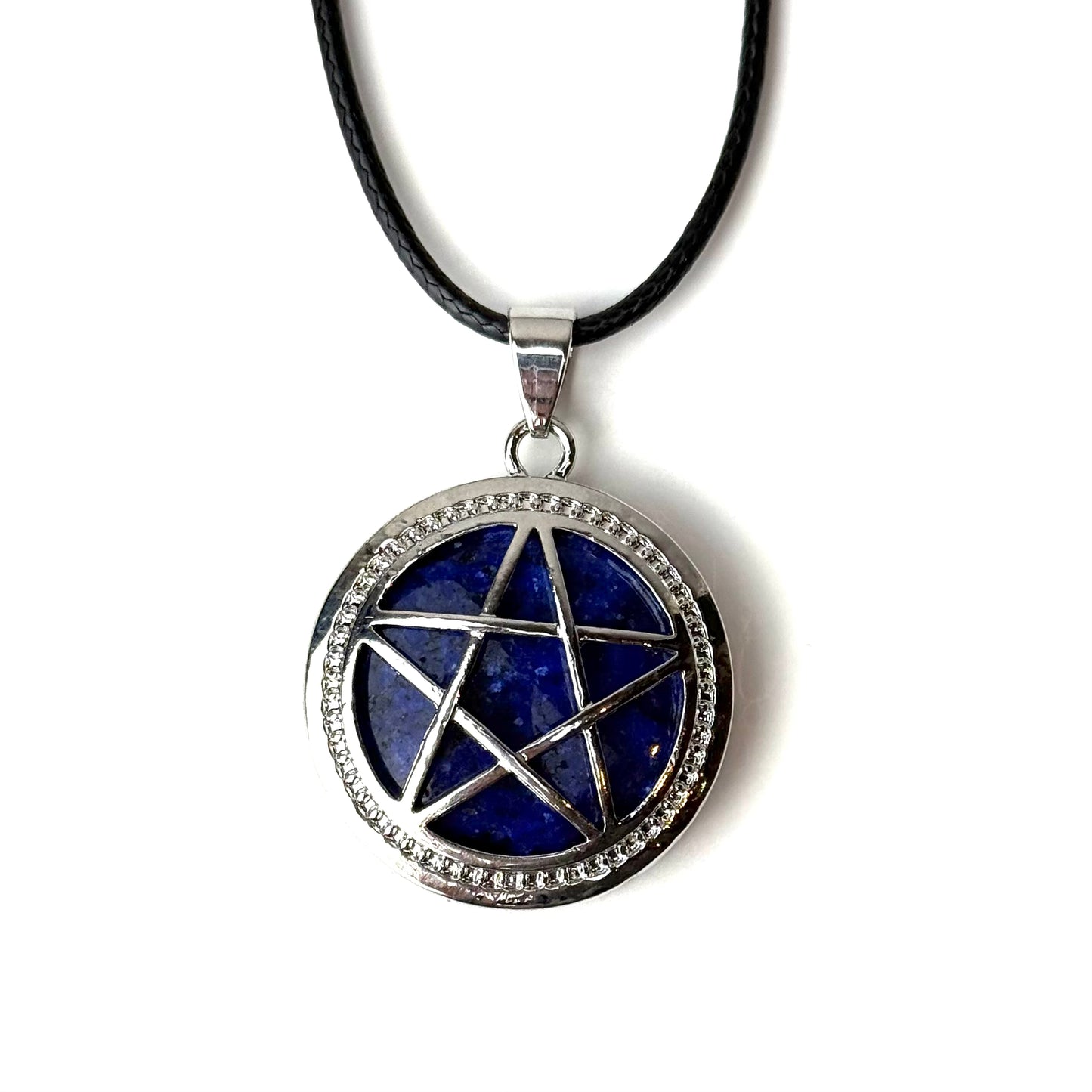Pentagram Crystal Necklace - Lapis
