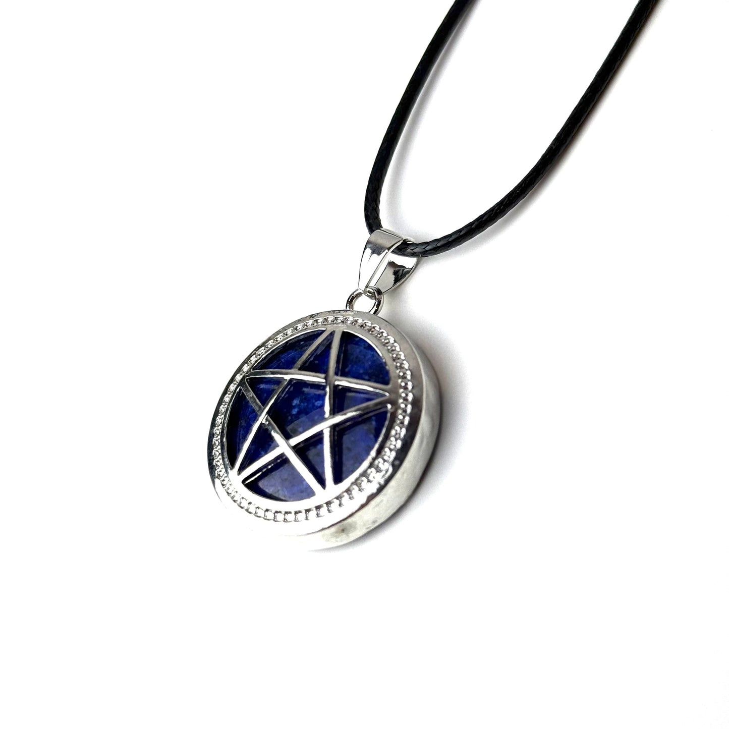 Pentagram Crystal Necklace - Lapis