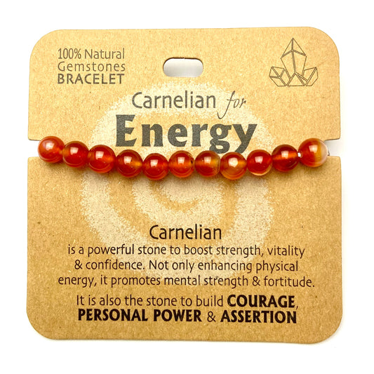 Carnelian for Energy - Beaded Bracelet