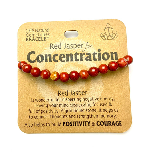 Red Jasper for Concentration- Beaded Bracelet