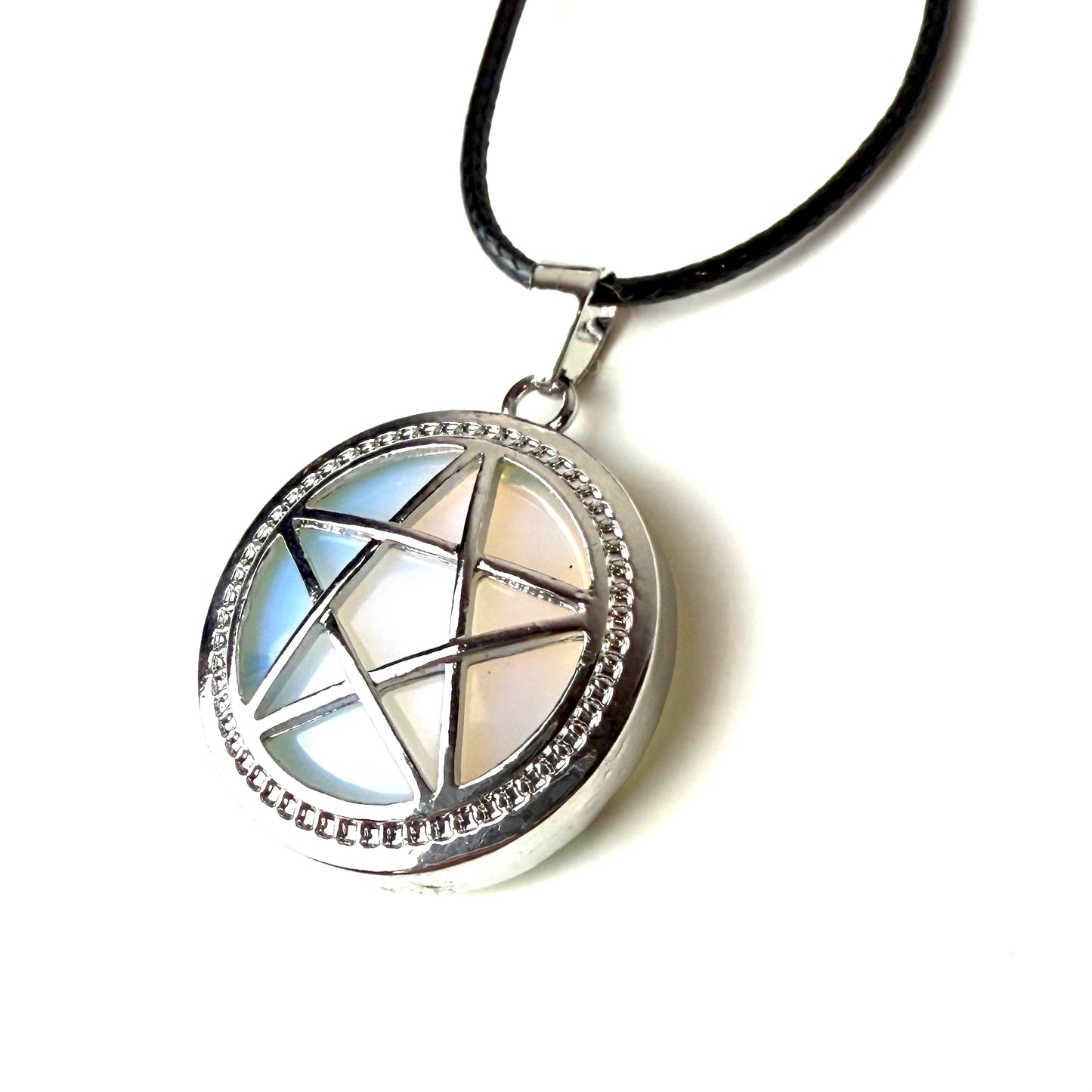 Pentagram Crystal Necklace - Opalite