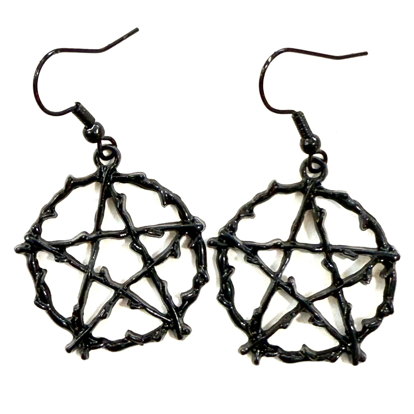 Pentagram Earrings - Black