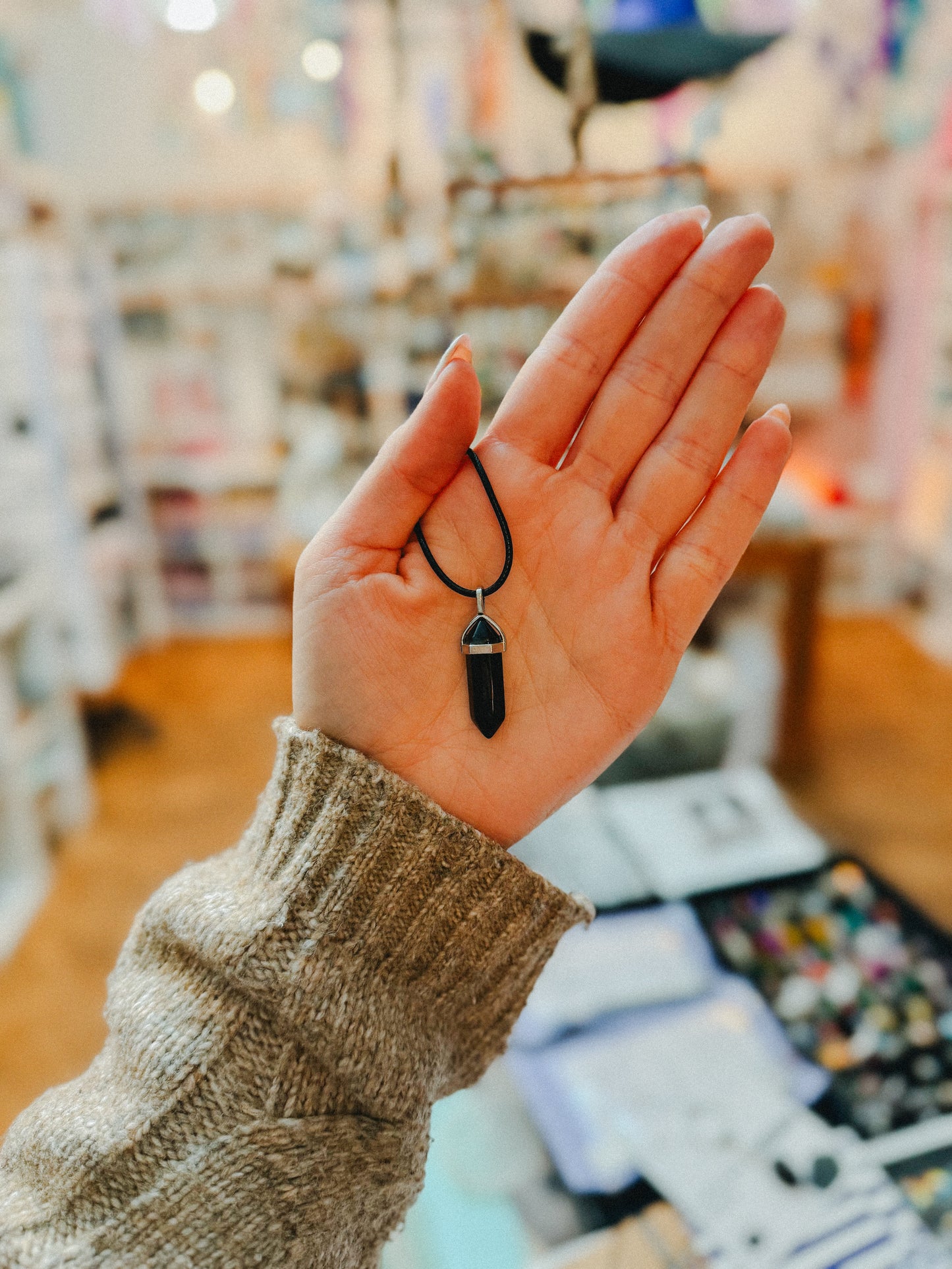 Black Onyx - Pointed Necklace