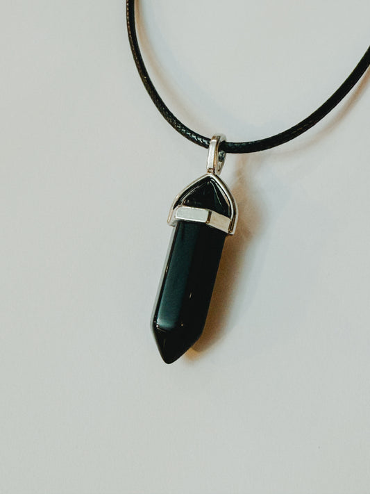 Black Onyx - Pointed Necklace